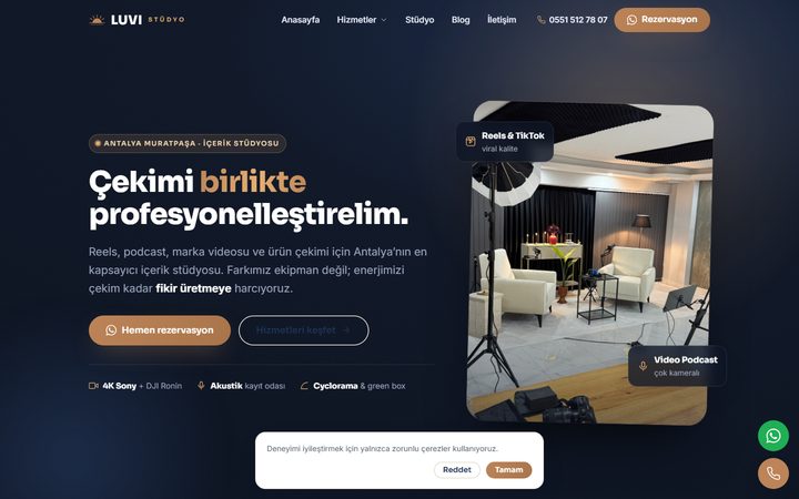 Luvi Studyo web sitesi